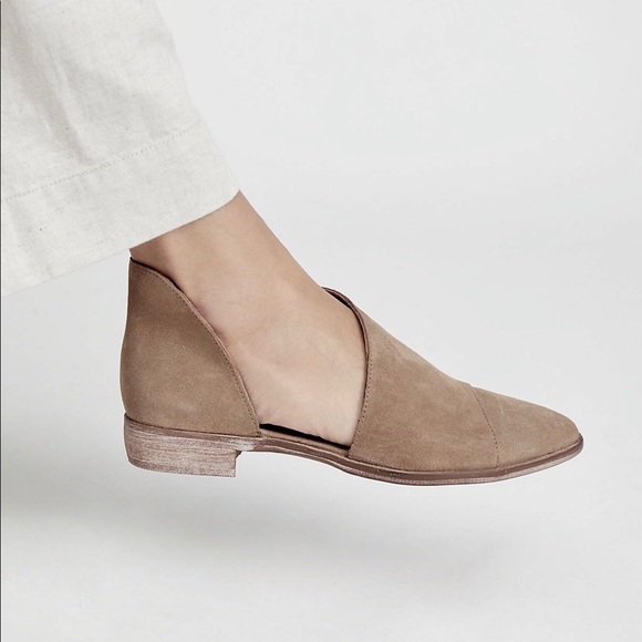 Free People Royale Pointy Toe Flat Beige Tan Suede - Picture 7 of 8